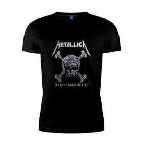 Мужская футболка премиум с принтом Metallica, death magnetic в Курске, 92% хлопок, 8% лайкра | приталенный силуэт, круглый вырез ворота, длина до линии бедра, короткий рукав | Тематика изображения на принте: metallica | джеймс хэтфилд | кирк хэмметт | ларс ульрих | металлика | роберт трухильо | рок группа