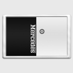 Магнит 45*70 с принтом Mercedes W&B в Курске, Пластик | Размер: 78*52 мм; Размер печати: 70*45 | mercedes | мерседес