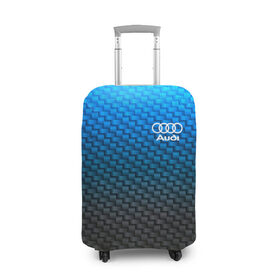 Чехол для чемодана 3D с принтом AUDI COLLECTION CARBON в Курске, 86% полиэфир, 14% спандекс | двустороннее нанесение принта, прорези для ручек и колес | 