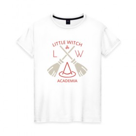 Женская футболка хлопок с принтом Little Witch в Курске, 100% хлопок | прямой крой, круглый вырез горловины, длина до линии бедер, слегка спущенное плечо | 