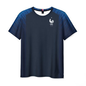 Мужская футболка 3D с принтом France home WC 2018 в Курске, 100% полиэфир | прямой крой, круглый вырез горловины, длина до линии бедер | confederation | cup | euro | france | world | европы | конфедераций | кубок | мира | франция | чемпионат