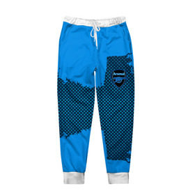 Мужские брюки 3D с принтом ARSENAL SPORT BLUE в Курске, 100% полиэстер | манжеты по низу, эластичный пояс регулируется шнурком, по бокам два кармана без застежек, внутренняя часть кармана из мелкой сетки | football | soccer | арсенал