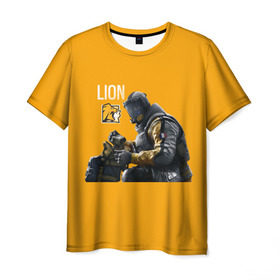 Мужская футболка 3D с принтом LION в Курске, 100% полиэфир | прямой крой, круглый вырез горловины, длина до линии бедер | Тематика изображения на принте: chimera | lion | outbreak | rainbow six | осада
