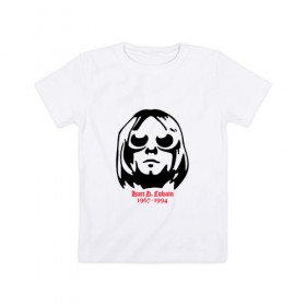 Детская футболка хлопок с принтом Kurt D. Cobain в Курске, 100% хлопок | круглый вырез горловины, полуприлегающий силуэт, длина до линии бедер | 