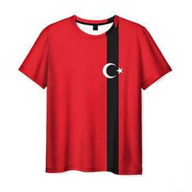 Мужская футболка 3D с принтом Турция лента в Курске, 100% полиэфир | прямой крой, круглый вырез горловины, длина до линии бедер | tr | tur | анкара | герб | государство | знак | надпись | патриот | полосы | республика | символ | стамбул | страна | турецкая | турецкий | турки | турок | турция | турчанка | флаг | флага | цвета