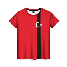 Женская футболка 3D с принтом Турция лента в Курске, 100% полиэфир ( синтетическое хлопкоподобное полотно) | прямой крой, круглый вырез горловины, длина до линии бедер | tr | tur | анкара | герб | государство | знак | надпись | патриот | полосы | республика | символ | стамбул | страна | турецкая | турецкий | турки | турок | турция | турчанка | флаг | флага | цвета