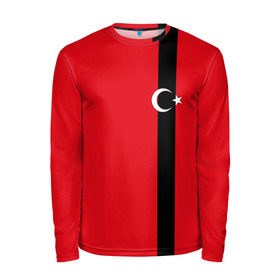 Мужской лонгслив 3D с принтом Турция лента в Курске, 100% полиэстер | длинные рукава, круглый вырез горловины, полуприлегающий силуэт | tr | tur | анкара | герб | государство | знак | надпись | патриот | полосы | республика | символ | стамбул | страна | турецкая | турецкий | турки | турок | турция | турчанка | флаг | флага | цвета