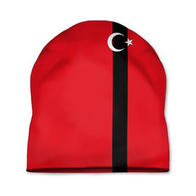 Шапка 3D с принтом Турция лента в Курске, 100% полиэстер | универсальный размер, печать по всей поверхности изделия | tr | tur | анкара | герб | государство | знак | надпись | патриот | полосы | республика | символ | стамбул | страна | турецкая | турецкий | турки | турок | турция | турчанка | флаг | флага | цвета