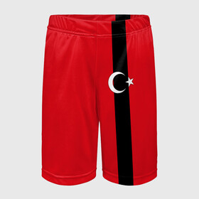 Детские спортивные шорты 3D с принтом Турция лента в Курске,  100% полиэстер
 | пояс оформлен широкой мягкой резинкой, ткань тянется
 | tr | tur | анкара | герб | государство | знак | надпись | патриот | полосы | республика | символ | стамбул | страна | турецкая | турецкий | турки | турок | турция | турчанка | флаг | флага | цвета