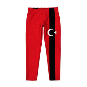 Детские леггинсы 3D с принтом Турция лента в Курске, полиэстер 85%, спандекс 15% | эластичный пояс, зауженный крой | tr | tur | анкара | герб | государство | знак | надпись | патриот | полосы | республика | символ | стамбул | страна | турецкая | турецкий | турки | турок | турция | турчанка | флаг | флага | цвета