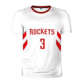 Мужская футболка 3D спортивная с принтом Chris Paul home в Курске, 100% полиэстер с улучшенными характеристиками | приталенный силуэт, круглая горловина, широкие плечи, сужается к линии бедра | chris paul | nba | rockets | баскетбол | крис пол | нба | хьюстон рокетс
