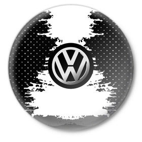Значок с принтом Volkswagen в Курске,  металл | круглая форма, металлическая застежка в виде булавки | Тематика изображения на принте: 