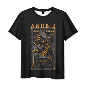 Мужская футболка 3D с принтом Анубис Воин в Курске, 100% полиэфир | прямой крой, круглый вырез горловины, длина до линии бедер | бог | боги древнего египта | воин | древние | древний | египет | египетские боги | миф | мумия | правитель | солдат