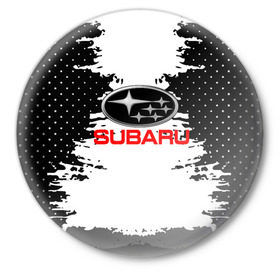Значок с принтом Subaru в Курске,  металл | круглая форма, металлическая застежка в виде булавки | auto | automobile | car | carbon | machine | motor | motor car | sport car | subaru | автомашина | бренд | легковой автомобиль | марка | спортивный автомобиль | субару | тачка