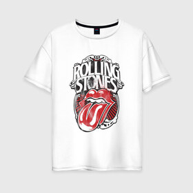 Женская футболка хлопок Oversize с принтом The Rolling Stones в Курске, 100% хлопок | свободный крой, круглый ворот, спущенный рукав, длина до линии бедер
 | the rolling stones | бродяги | вольные странники | группа | катящиеся камни | кит ричардс | мик джаггер | рок | рок н ролл | ролинг | роллинг | рон вуд | стоун | стоунз | стоунс | чарли уоттс