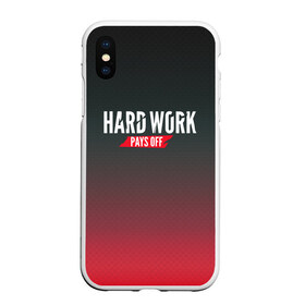 Чехол для iPhone XS Max матовый с принтом Hard work pays off 3D RedB в Курске, Силикон | Область печати: задняя сторона чехла, без боковых панелей | carbon | мотивация | спорт | цели