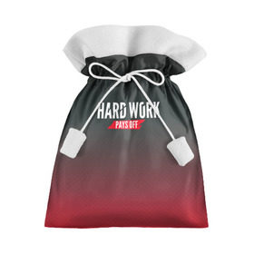 Подарочный 3D мешок с принтом Hard work pays off. 3D. RedB в Курске, 100% полиэстер | Размер: 29*39 см | Тематика изображения на принте: carbon | мотивация | спорт | цели