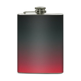 Фляга с принтом Red Carbon в Курске, металлический корпус | емкость 0,22 л, размер 125 х 94 мм. Виниловая наклейка запечатывается полностью | carbon | градиент | карбон