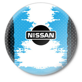 Значок с принтом Nissan в Курске,  металл | круглая форма, металлическая застежка в виде булавки | motor | nissan | авто | лого | машина | ниссан | тачка
