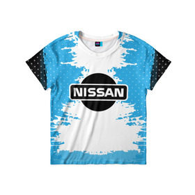 Детская футболка 3D с принтом Nissan в Курске, 100% гипоаллергенный полиэфир | прямой крой, круглый вырез горловины, длина до линии бедер, чуть спущенное плечо, ткань немного тянется | motor | nissan | авто | лого | машина | ниссан | тачка