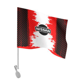 Флаг для автомобиля с принтом Nissan в Курске, 100% полиэстер | Размер: 30*21 см | motor | nissan | авто | лого | машина | ниссан | тачка