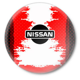 Значок с принтом Nissan в Курске,  металл | круглая форма, металлическая застежка в виде булавки | motor | nissan | авто | лого | машина | ниссан | тачка