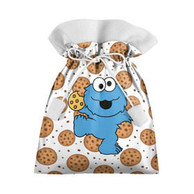 Подарочный 3D мешок с принтом Cookie monster в Курске, 100% полиэстер | Размер: 29*39 см | Тематика изображения на принте: cookie | cookiemonster | delicious | eat | monster | yummy | еда | куки | кукимонстр | монстр | печенье | сладости | улица | улицасезам