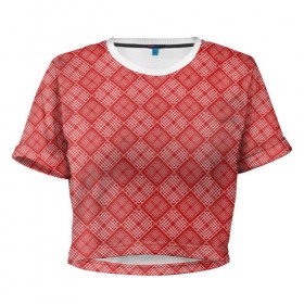 Женская футболка Cropp-top с принтом Geometric AbsTex в Курске, 100% полиэстер | круглая горловина, длина футболки до линии талии, рукава с отворотами | 