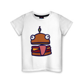 Детская футболка хлопок с принтом Derp Burger в Курске, 100% хлопок | круглый вырез горловины, полуприлегающий силуэт, длина до линии бедер | Тематика изображения на принте: fortnite | фортнайт