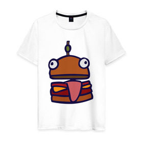 Мужская футболка хлопок с принтом Derp Burger в Курске, 100% хлопок | прямой крой, круглый вырез горловины, длина до линии бедер, слегка спущенное плечо. | fortnite | фортнайт