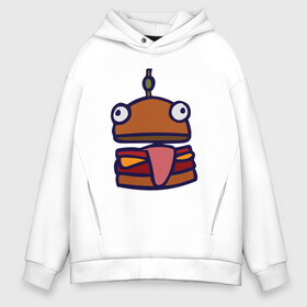 Мужское худи Oversize хлопок с принтом Derp Burger в Курске, френч-терри — 70% хлопок, 30% полиэстер. Мягкий теплый начес внутри —100% хлопок | боковые карманы, эластичные манжеты и нижняя кромка, капюшон на магнитной кнопке | fortnite | фортнайт