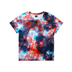 Детская футболка 3D с принтом Звёздная туманность в Курске, 100% гипоаллергенный полиэфир | прямой крой, круглый вырез горловины, длина до линии бедер, чуть спущенное плечо, ткань немного тянется | abstractio | cosmos | nebula | space | star | universe | абстракция | вселенная | звезды | космос | мир | планеты