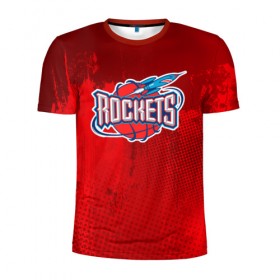 Мужская футболка 3D спортивная с принтом Ракета Рокетс в Курске, 100% полиэстер с улучшенными характеристиками | приталенный силуэт, круглая горловина, широкие плечи, сужается к линии бедра | nba | rockets | баскетбол | нба | хьюстон рокетс