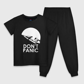 Детская пижама хлопок с принтом Dont Panic в Курске, 100% хлопок |  брюки и футболка прямого кроя, без карманов, на брюках мягкая резинка на поясе и по низу штанин
 | elon musk | spacex | илон маск | космос | марс | спейс икс