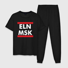 Мужская пижама хлопок с принтом Elon Musk в Курске, 100% хлопок | брюки и футболка прямого кроя, без карманов, на брюках мягкая резинка на поясе и по низу штанин
 | elon musk | spacex | илон маск | космос | марс | спейс икс