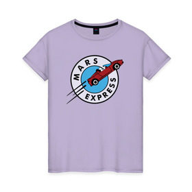 Женская футболка хлопок с принтом Mars Express в Курске, 100% хлопок | прямой крой, круглый вырез горловины, длина до линии бедер, слегка спущенное плечо | Тематика изображения на принте: elon musk | spacex | илон маск | космос | марс | спейс икс