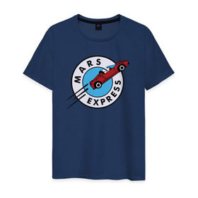 Мужская футболка хлопок с принтом Mars Express в Курске, 100% хлопок | прямой крой, круглый вырез горловины, длина до линии бедер, слегка спущенное плечо. | elon musk | spacex | илон маск | космос | марс | спейс икс