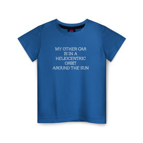 Детская футболка хлопок с принтом Тесла в Космосе в Курске, 100% хлопок | круглый вырез горловины, полуприлегающий силуэт, длина до линии бедер | elon musk | spacex | илон маск | космос | марс | спейс икс