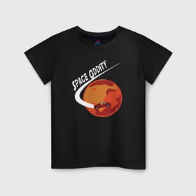 Детская футболка хлопок с принтом Space Oddity в Курске, 100% хлопок | круглый вырез горловины, полуприлегающий силуэт, длина до линии бедер | Тематика изображения на принте: elon musk | spacex | илон маск | космос | марс | спейс икс