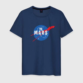 Мужская футболка хлопок с принтом To Mars в Курске, 100% хлопок | прямой крой, круглый вырез горловины, длина до линии бедер, слегка спущенное плечо. | Тематика изображения на принте: elon musk | spacex | илон маск | космос | марс | спейс икс