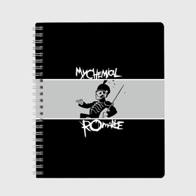 Тетрадь с принтом My Chemical Romance в Курске, 100% бумага | 48 листов, плотность листов — 60 г/м2, плотность картонной обложки — 250 г/м2. Листы скреплены сбоку удобной пружинной спиралью. Уголки страниц и обложки скругленные. Цвет линий — светло-серый
 | Тематика изображения на принте: gerard way | mcr | my chemical romance | альтернативный | группа | джерард уэй | май кемикал романс | мкр | мой химический роман | мхр | мцр | панк | поп | поппанк | рок | рэй торо