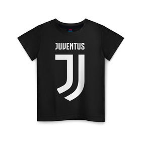 Детская футболка хлопок с принтом Juventus FC в Курске, 100% хлопок | круглый вырез горловины, полуприлегающий силуэт, длина до линии бедер | football | juventus | soccer | италия | турин | футбольный | ювентус