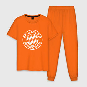 Мужская пижама хлопок с принтом FC Bayern Munchen в Курске, 100% хлопок | брюки и футболка прямого кроя, без карманов, на брюках мягкая резинка на поясе и по низу штанин
 | bayern | football | munchen | бавария | байерн | мюнхен | мюнхенская