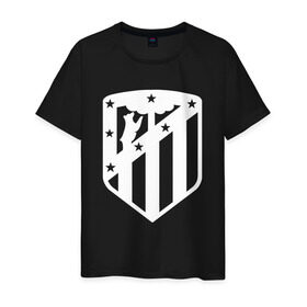 Мужская футболка хлопок с принтом Atletico Madrid в Курске, 100% хлопок | прямой крой, круглый вырез горловины, длина до линии бедер, слегка спущенное плечо. | атлетико мадрид | эмблема