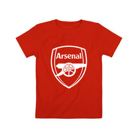 Детская футболка хлопок с принтом Arsenal FC в Курске, 100% хлопок | круглый вырез горловины, полуприлегающий силуэт, длина до линии бедер | arsenal | fc | арсенал | клуб | футбольный