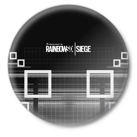 Значок с принтом RAINBOW SIX SIEGE в Курске,  металл | круглая форма, металлическая застежка в виде булавки | action | game | rainbow six siege | tom clancys | игры | осада | радуга | радуга 6 | том кленси | шутер