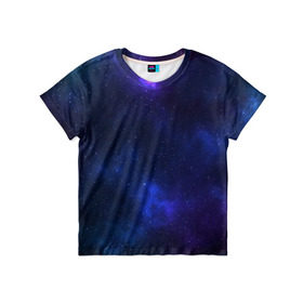Детская футболка 3D с принтом Звёздное небо в Курске, 100% гипоаллергенный полиэфир | прямой крой, круглый вырез горловины, длина до линии бедер, чуть спущенное плечо, ткань немного тянется | abstraction | cosmos | nebula | space | star | universe | абстракция | вселенная | звезды | космос | мир | планеты