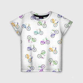 Детская футболка 3D с принтом Радужные велосипеды в Курске, 100% гипоаллергенный полиэфир | прямой крой, круглый вырез горловины, длина до линии бедер, чуть спущенное плечо, ткань немного тянется | 