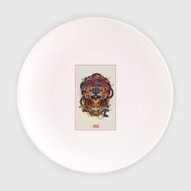 Тарелка с принтом Мексика в Курске, фарфор | диаметр - 210 мм
диаметр для нанесения принта - 120 мм | америка | ацтеки | латино | майя | маска | тигр | череп | этно | южная