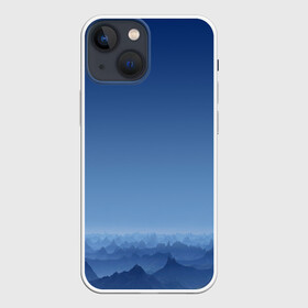 Чехол для iPhone 13 mini с принтом Blue Mountains в Курске,  |  | вид | горы | ночь | пейзаж | природа | синий | скалы | сумерки | туман | утро